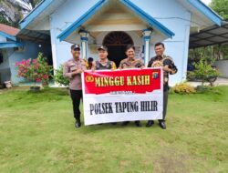 Patroli Minggu Kasih Di Gereja – Polsek Tapung Hilir Himbau Keamanan Kendaraan”