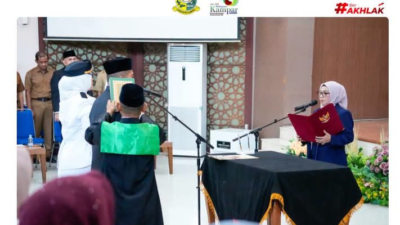 Wakili Bupati, Misharti Lantik 35 PTP dan Pejabat Administrator di Lingkungan Pemkab Kampar
