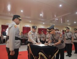 Kapolres Pimpin Sertijab Kasat Binmas dan 6 Kapolsek Jajaran Polres Kampar